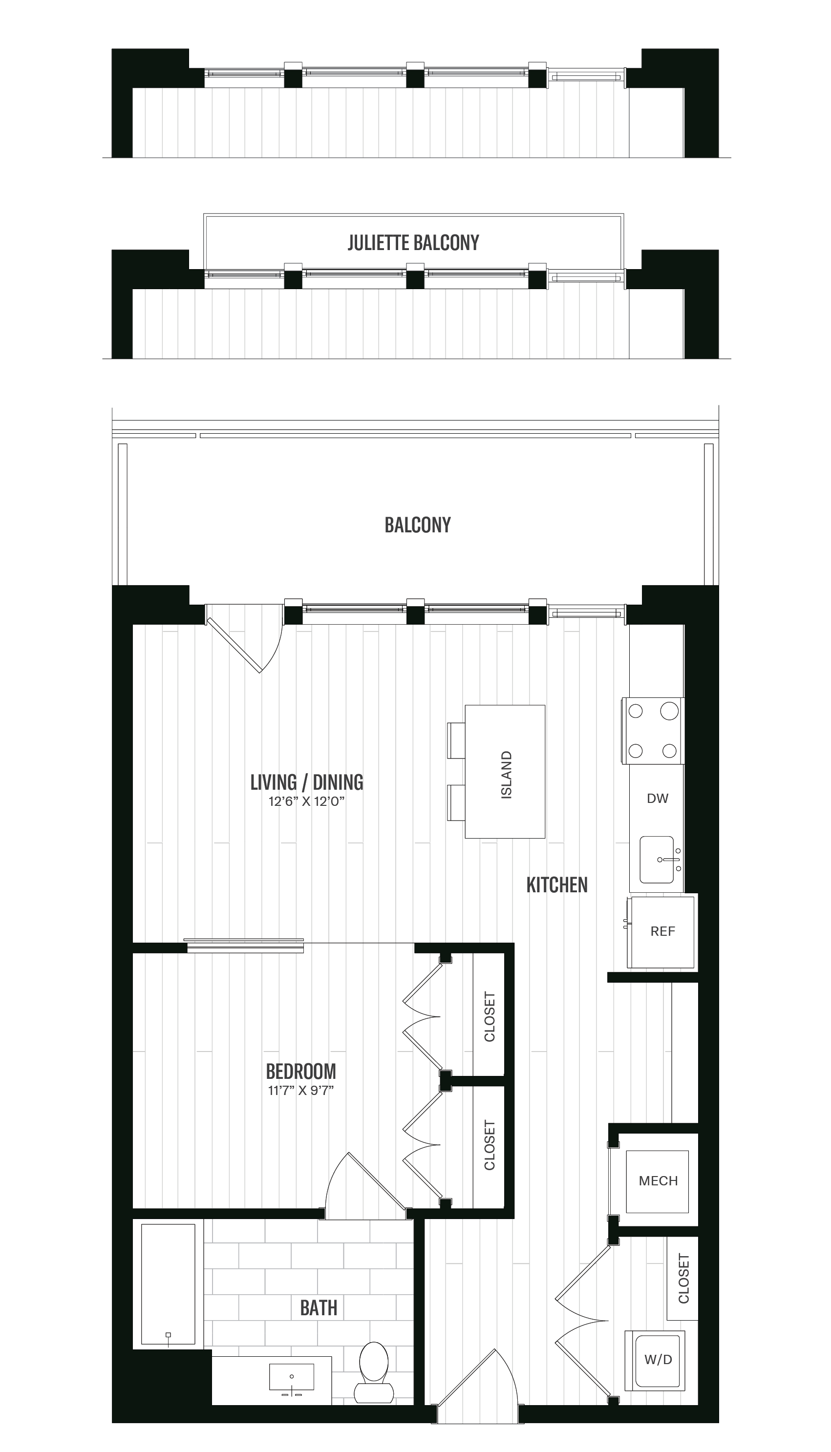 Floorplan image of unit 318